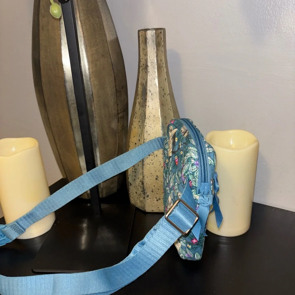 Vera Bradley Teal and White Leafy Belt Bag